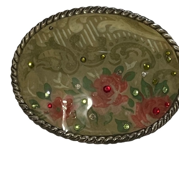 d.l. rhein Los Angeles Handmade Floral Belt Buckle southwestern rodeo stagecoach - Picture 8 of 10